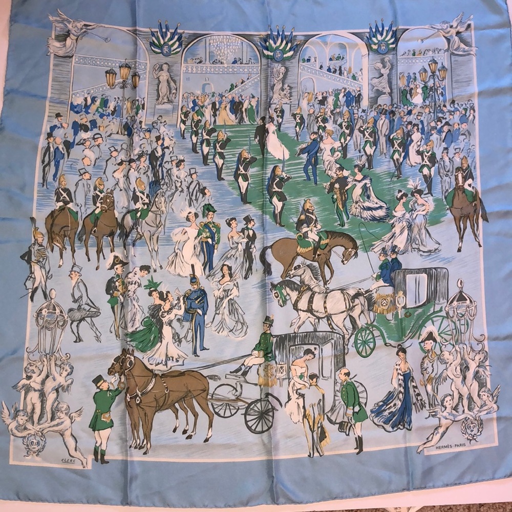 COPY - Hermès Vintage Silk Scarf La Soiree a l'Op…